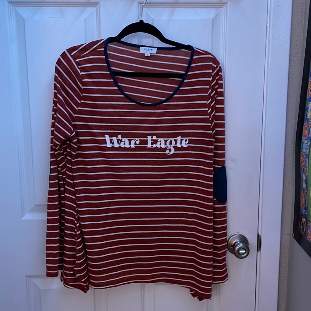 Auburn striped long sleeve tee War Eagle